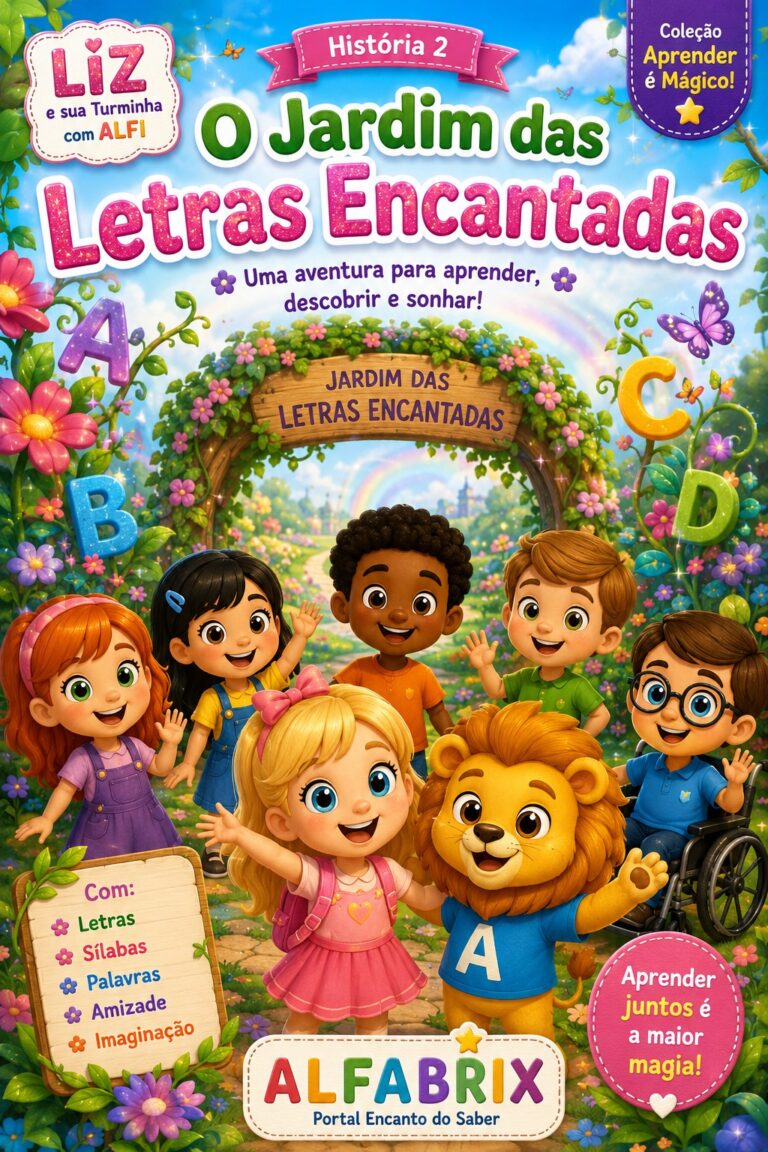 Liz e seus amigos descobrem um jardim mágico onde as letras ganham vida e ensinam o alfabeto de forma divertida.